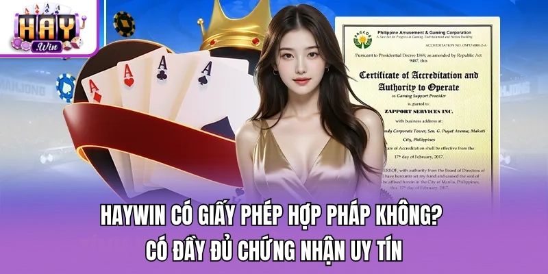 Haywin có giấy phép hợp pháp không? - Có đầy đủ chứng nhận uy tín