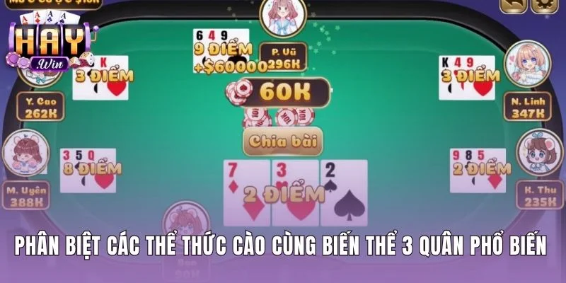 Phân biệt các hình thức chơi bài cào 3 lá phổ biến